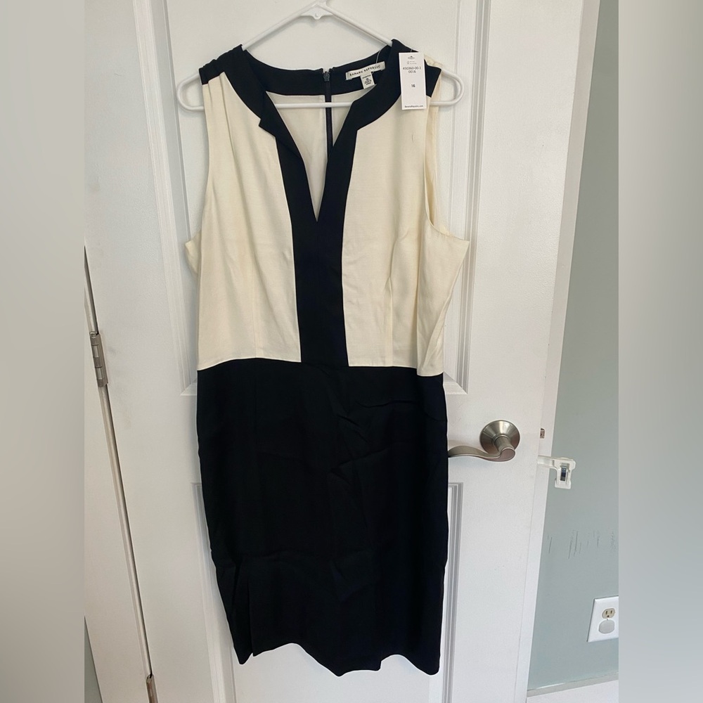 Banana republic sheath dress nwt cream and black